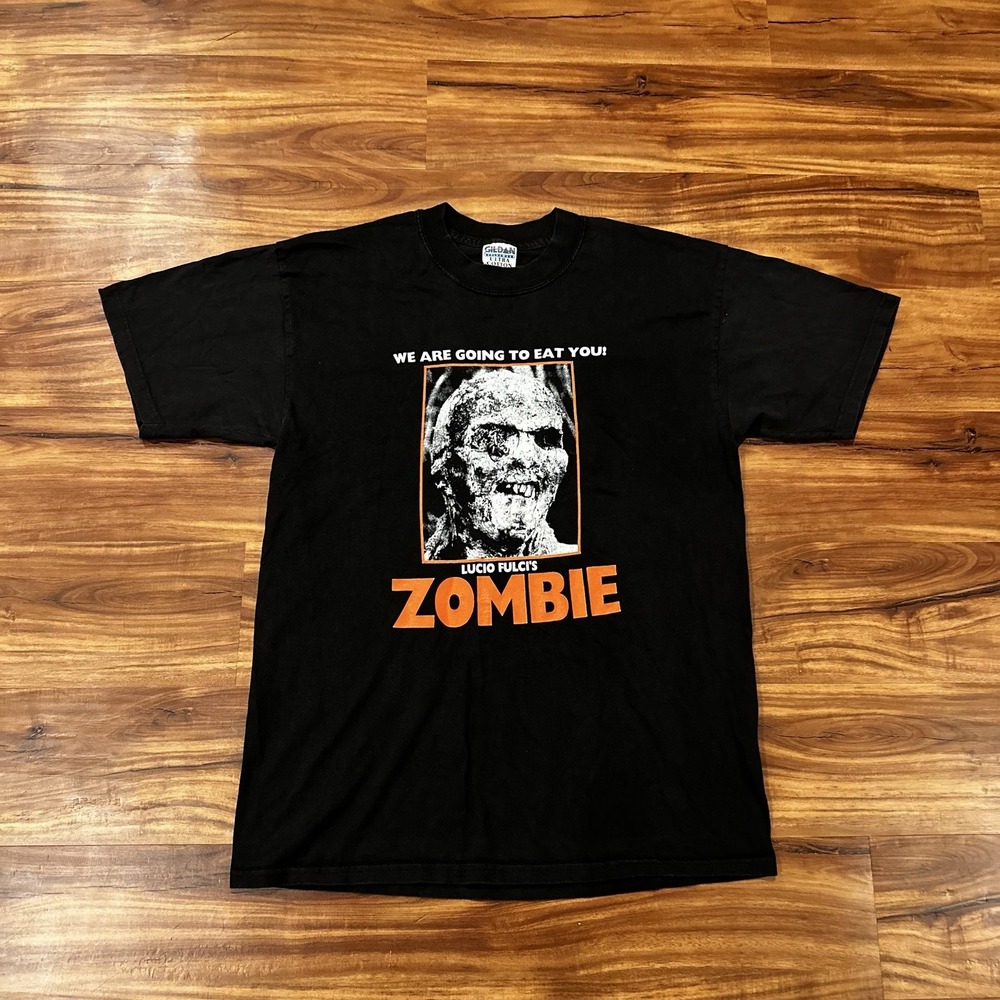 Gildan Zombie Shirt Mens Large Black Lucio Fulci Graphic Tee Horror Movie Quote